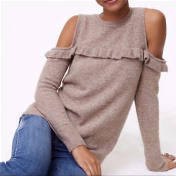 Small Shoulder-less Light Brown Sweater - Picture 1 of 4